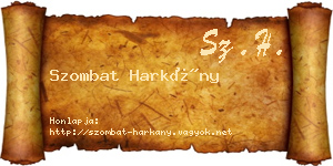 Szombat Harkány névjegykártya